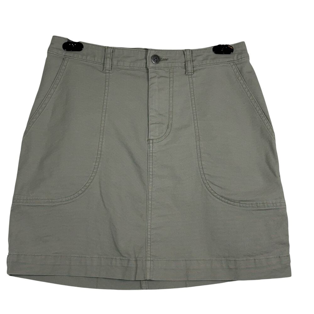 Patagonia Organic Cotton Skirt Size 6 Green Utility Casual Mini Skirt